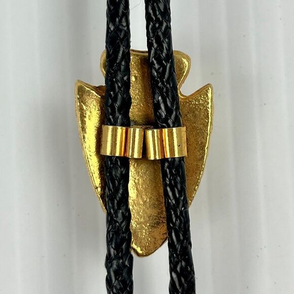 Gold Tone Southwestern Arrowhead Bolo with Beautiful Stone VINTAGE - Picture 5 of 7
